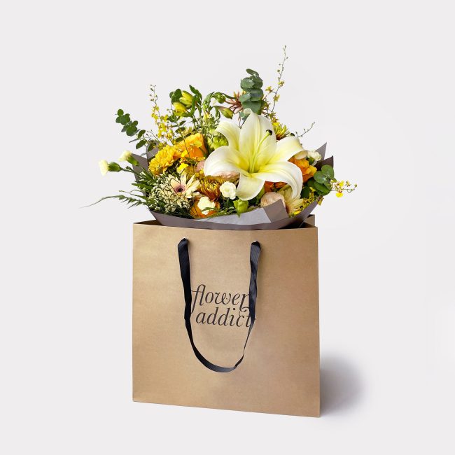 Autumn Surprise Bouquet Wrapped in Bag