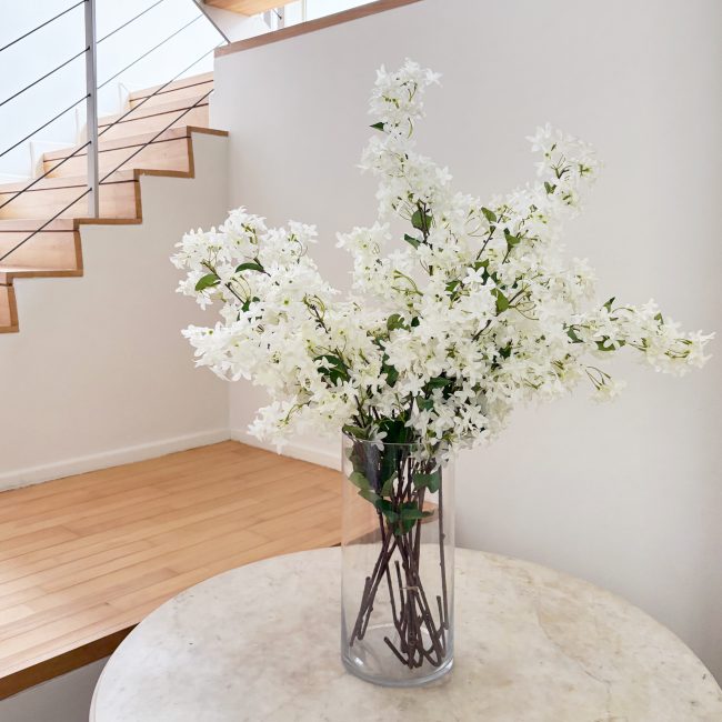 Blossom Spray White Artificial Faux Flower