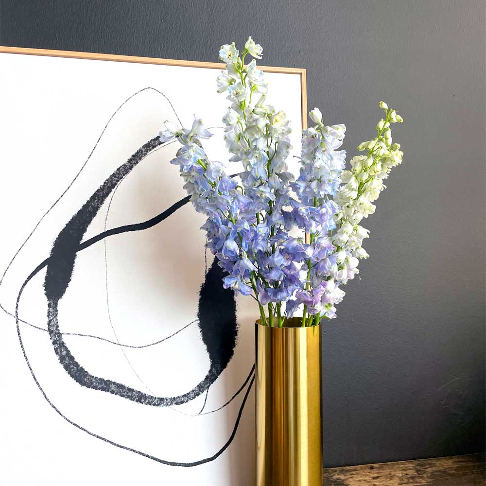 Blue-Delphinium-in-Gold-Vase