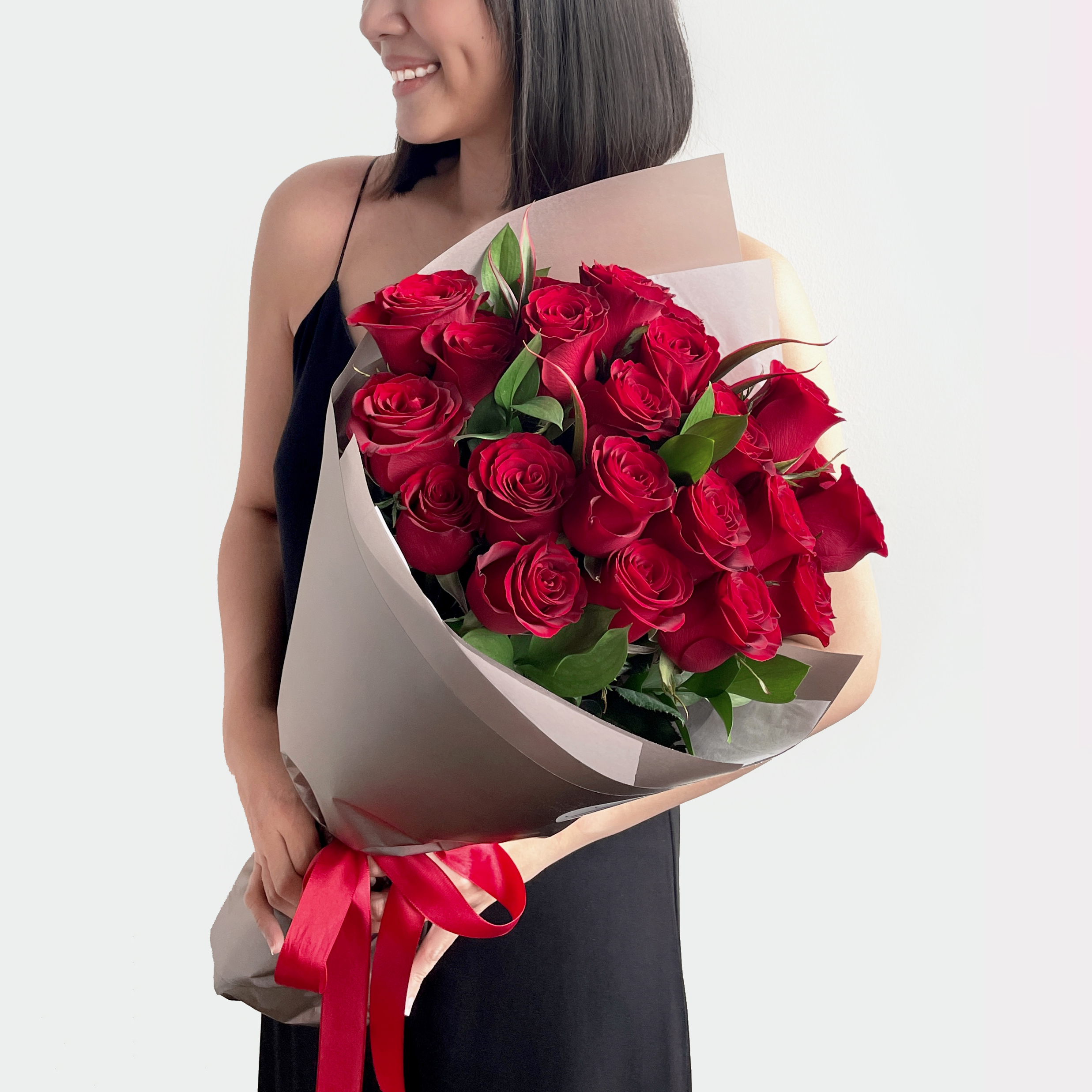 Je T'aime Valentine's Day Rose Bouquet Wrapped