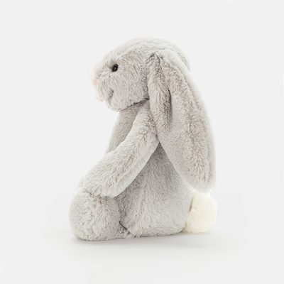 jellycat silver medium bunny side view