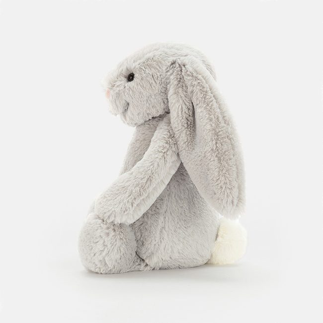 jellycat silver medium bunny side view