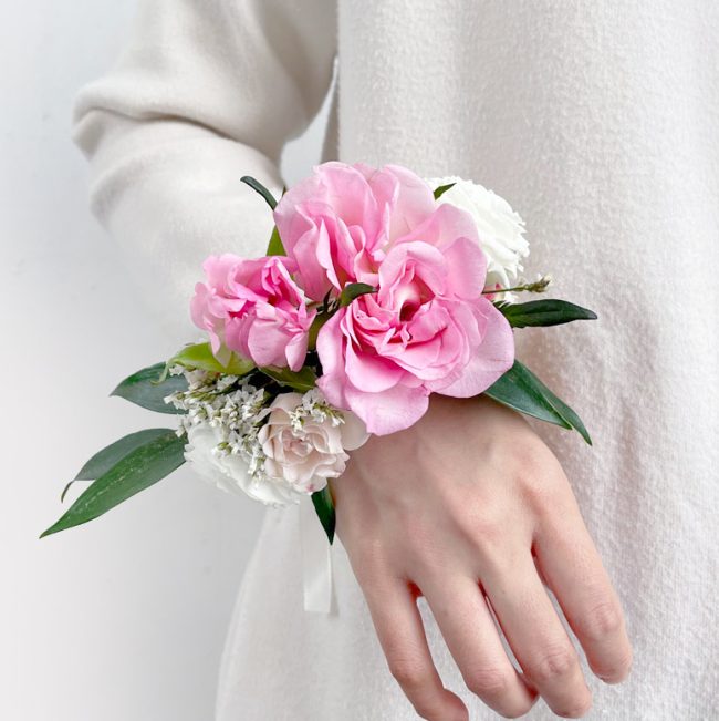 Pink Wrist Corsage Wedding Flowers Singapore
